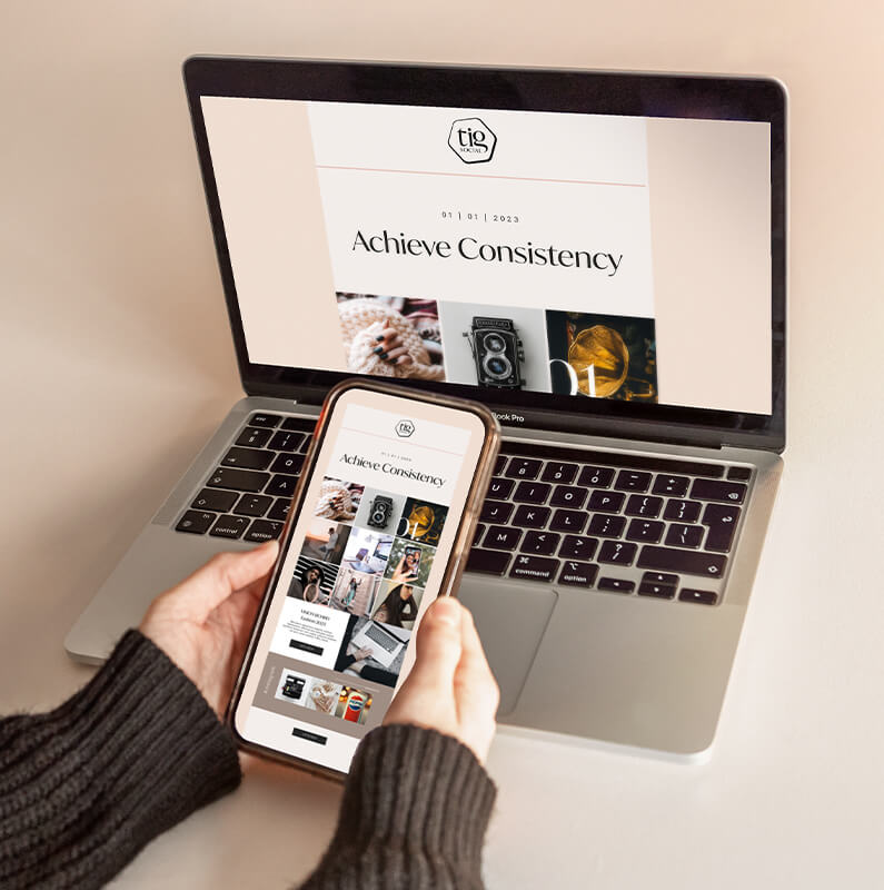 Comparing Marketing material on a laptop and a phone